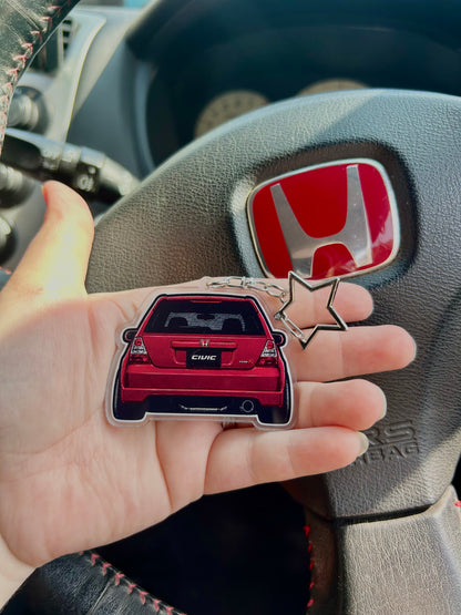 Type R - Rearview One-Sided Keyring