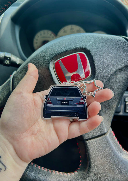 Type R - Rearview One-Sided Keyring