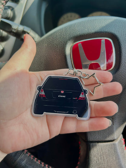 Type R - Rearview One-Sided Keyring