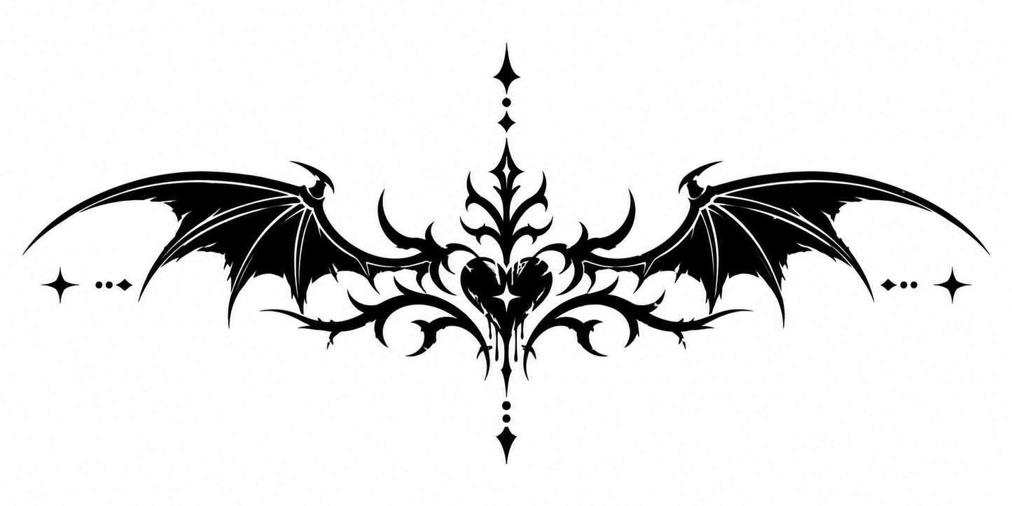 Winged Heart Mirror Decal