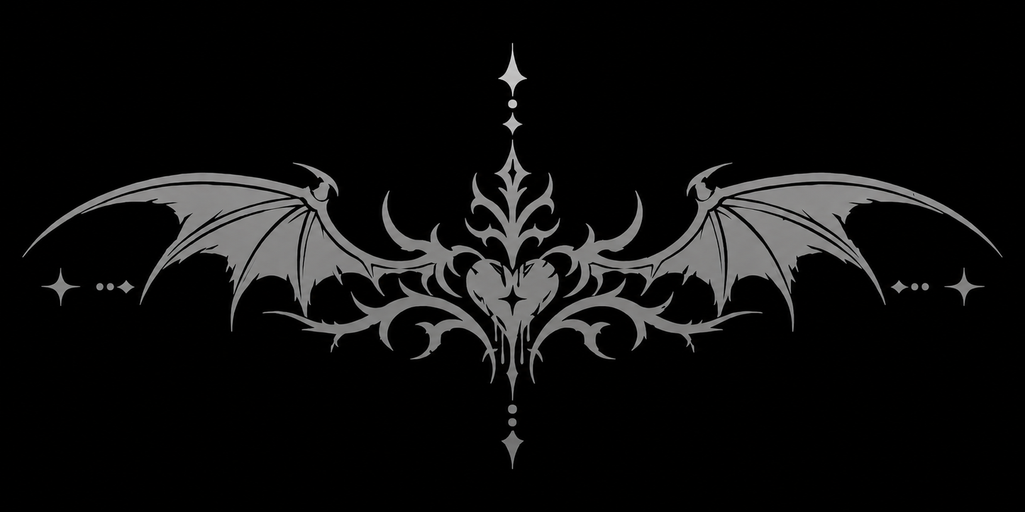 Winged Heart Mirror Decal