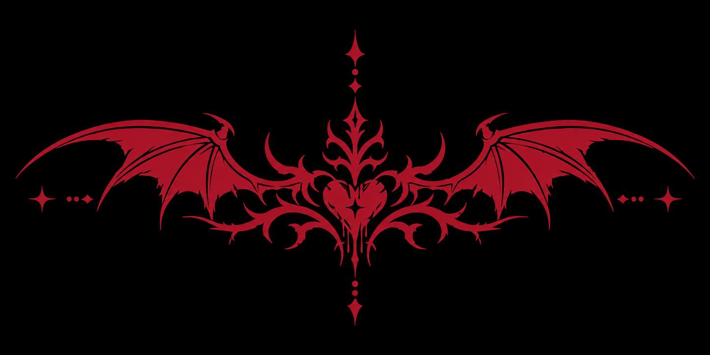 Winged Heart Mirror Decal